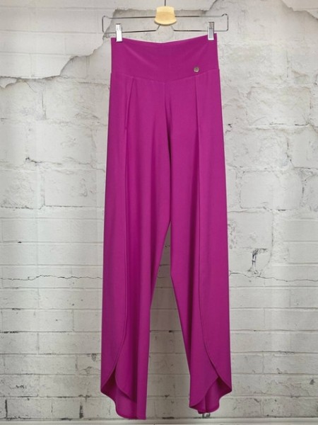 Pantalones rosas con hendidura de tela elástica BULERIAS 02