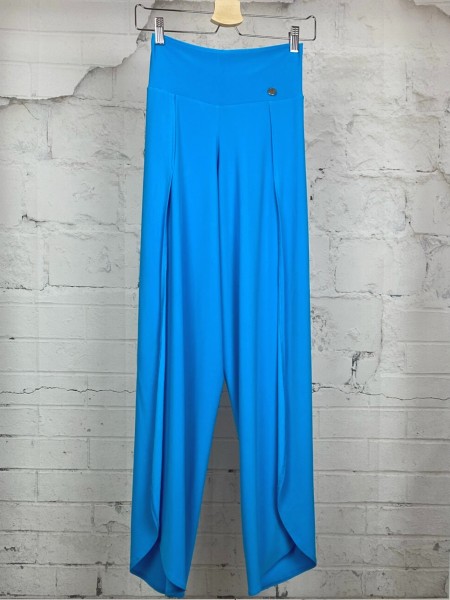 Pantalones azules con hendidura de tela elástica BULERIAS 04